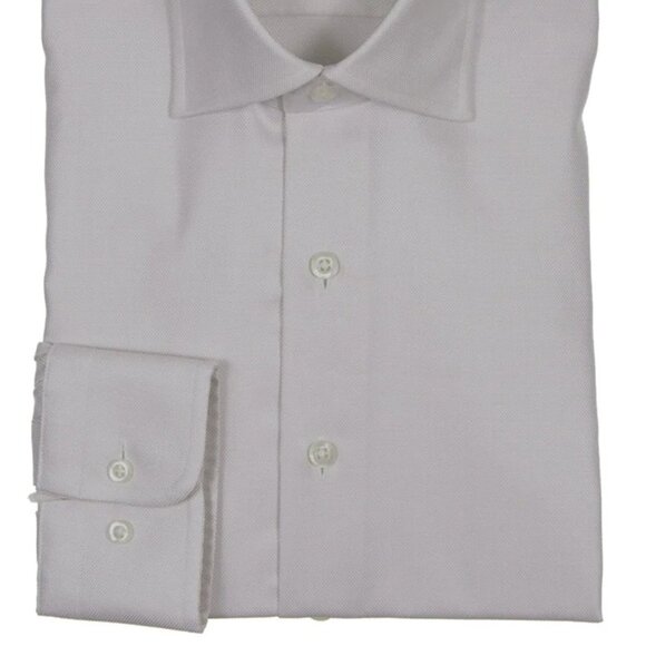 Proper Sport Grey Pure Cotton Contemporary Fit Dress Shirt - Picture 2 of 2